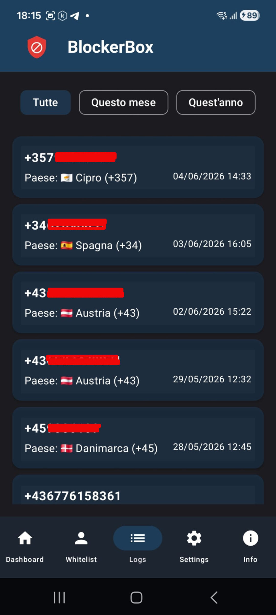Whitelist Screen