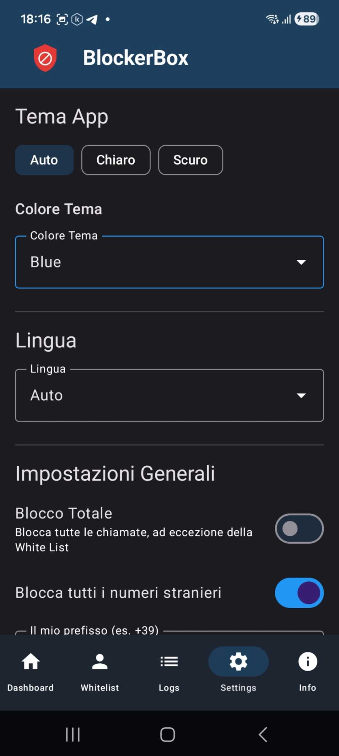 Logs Screen