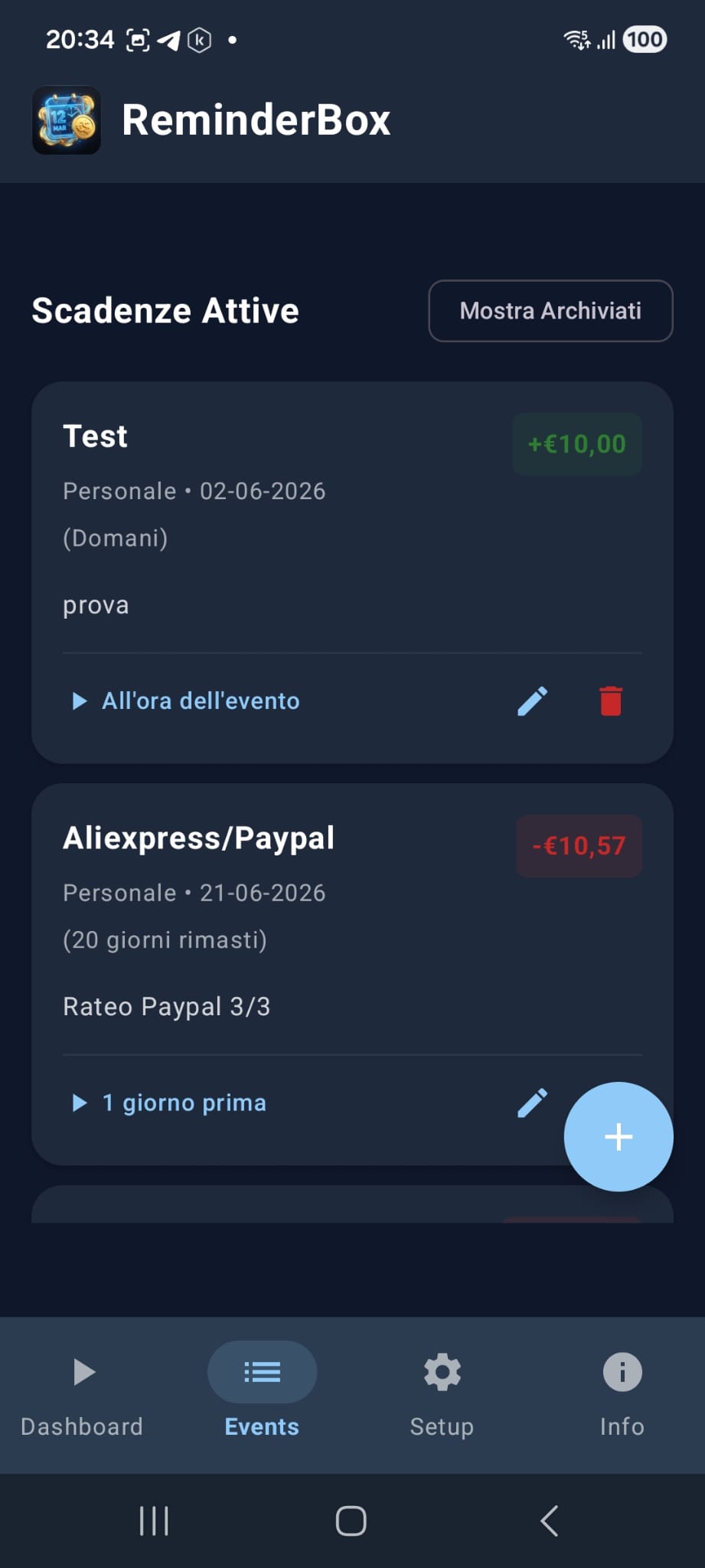 Deadlines List Screen