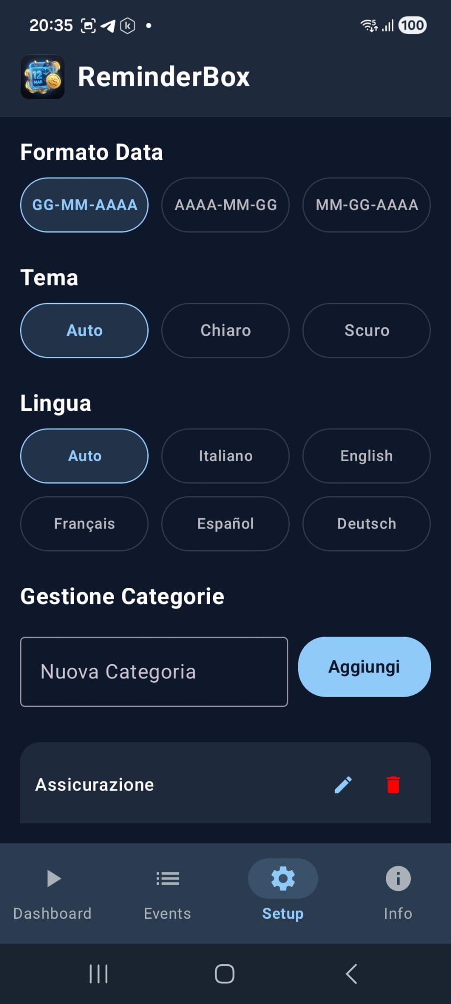 Settings Screen