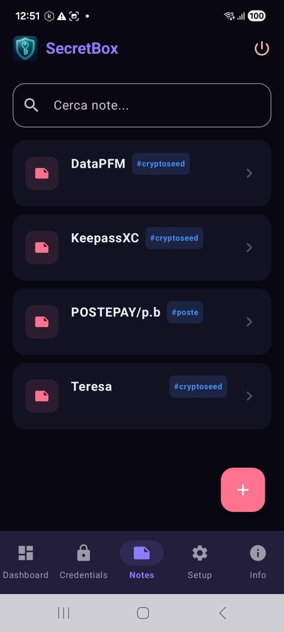 Setup Screen