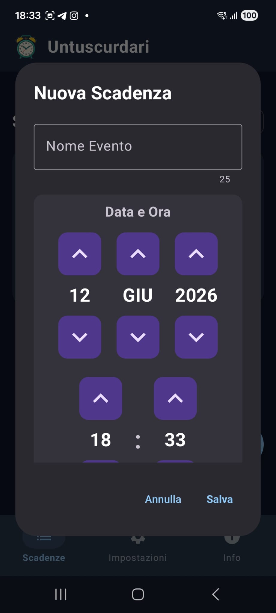 Deadlines List Screen
