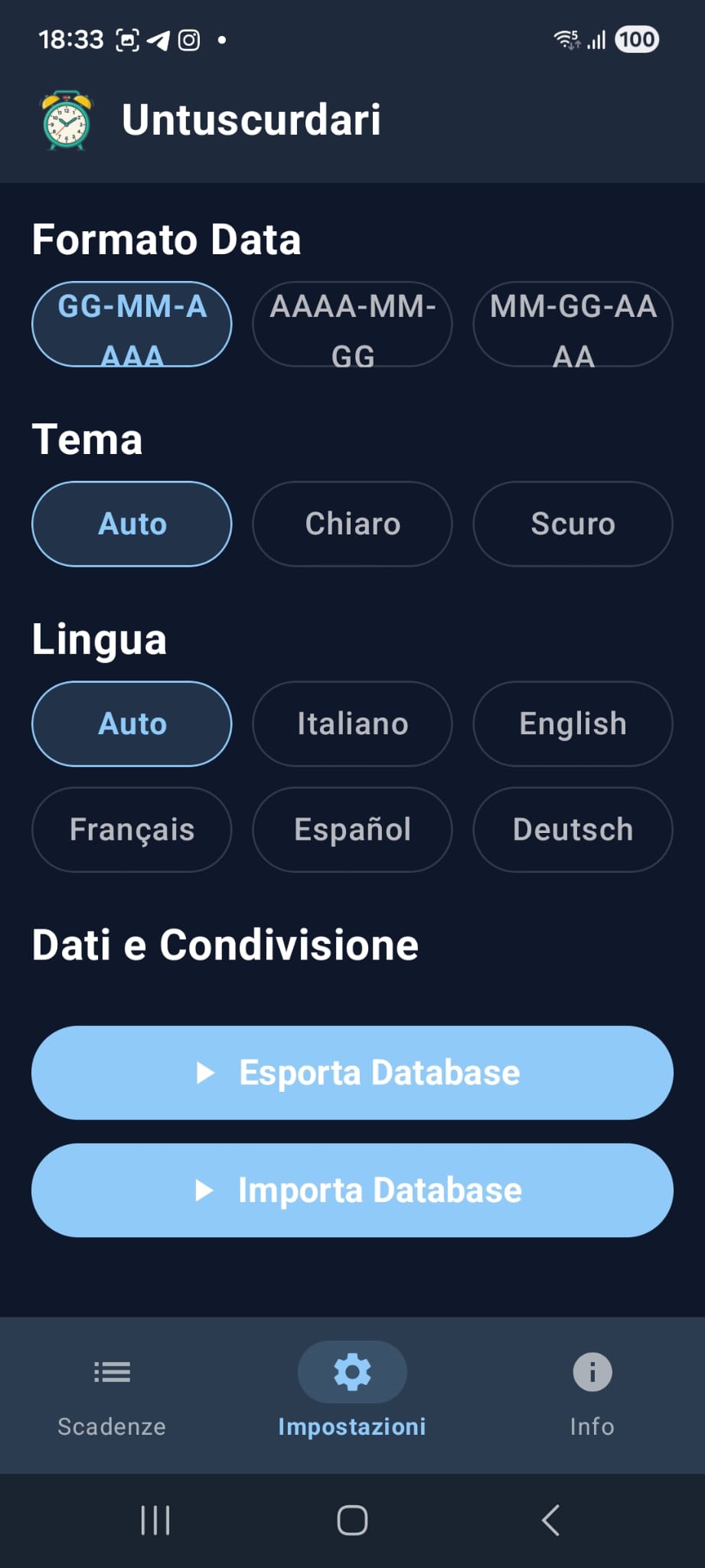 Info Screen