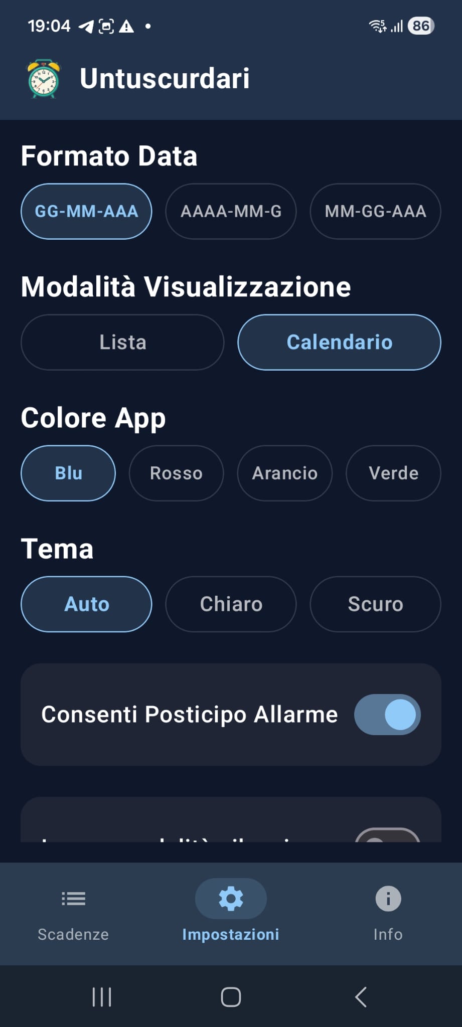 Impostazioni 1